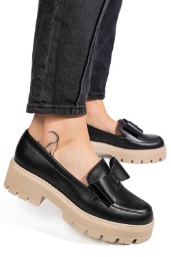 Fekete természetes bőr női lapos cipők 2s7h115