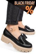 Fekete természetes bőr női lapos cipők 2s7h115