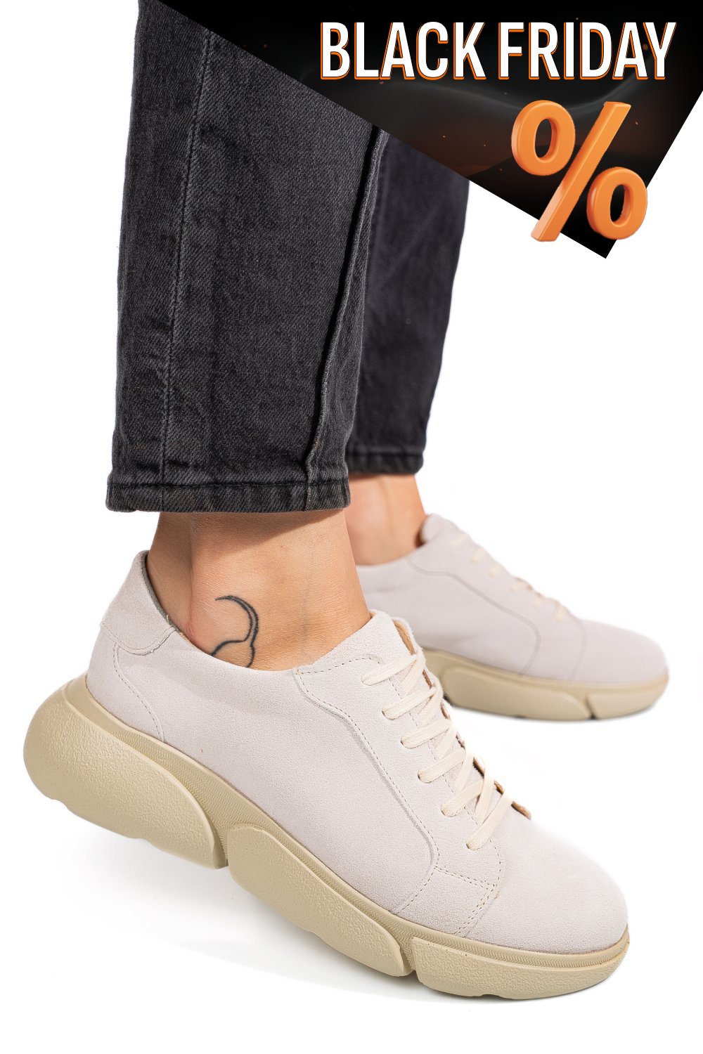 Bézs fordított bőr női lapos cipők 3s7h011b