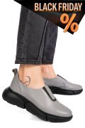Szürke természetes bőr női lapos cipők 2s7h002l
