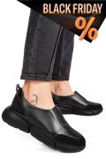 Fekete természetes bőr női lapos cipők 2s7h002l