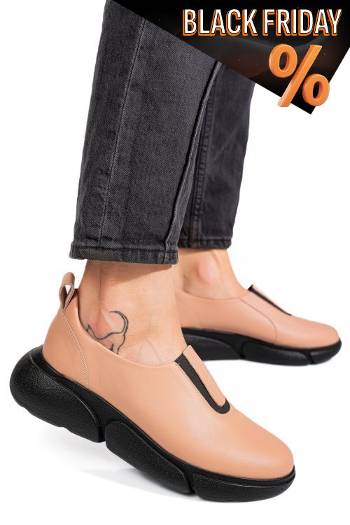 Barna természetes bőr női lapos cipők 2s7h002l