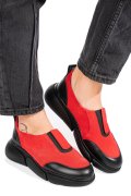 Piros fordított bőr sport cipők 2s7h002l