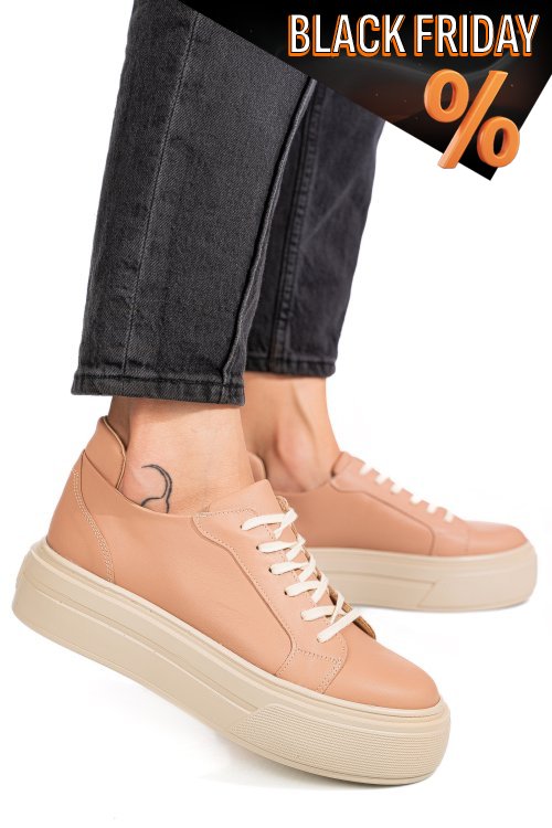 Barna természetes bőr sport cipők 3s7h030