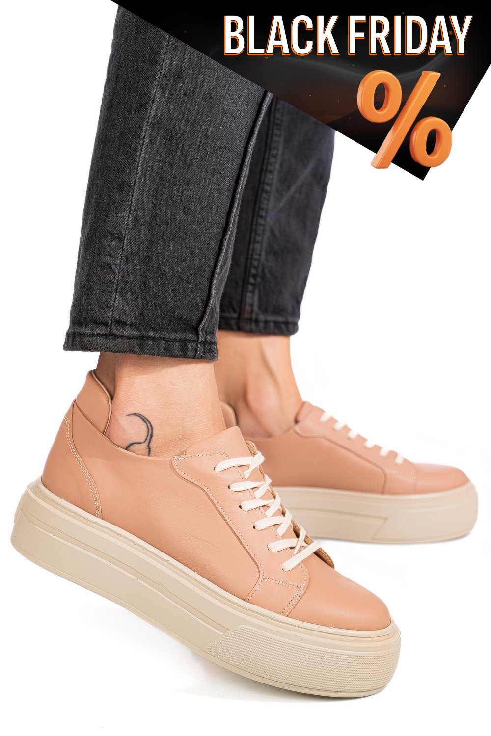 Barna természetes bőr sport cipők 3s7h030