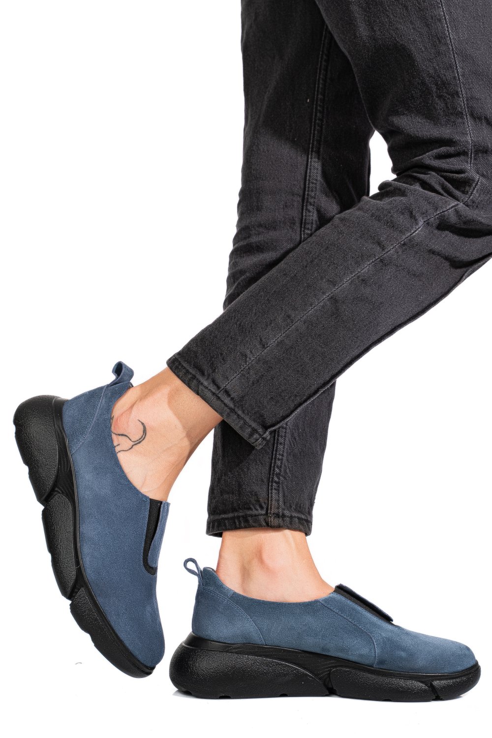 Kék fordított bőr női lapos cipők 2s7h002l