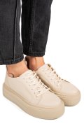 Bézs természetes bőr sport cipők 3s7h030