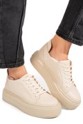 Bézs természetes bőr sport cipők 3s7h030