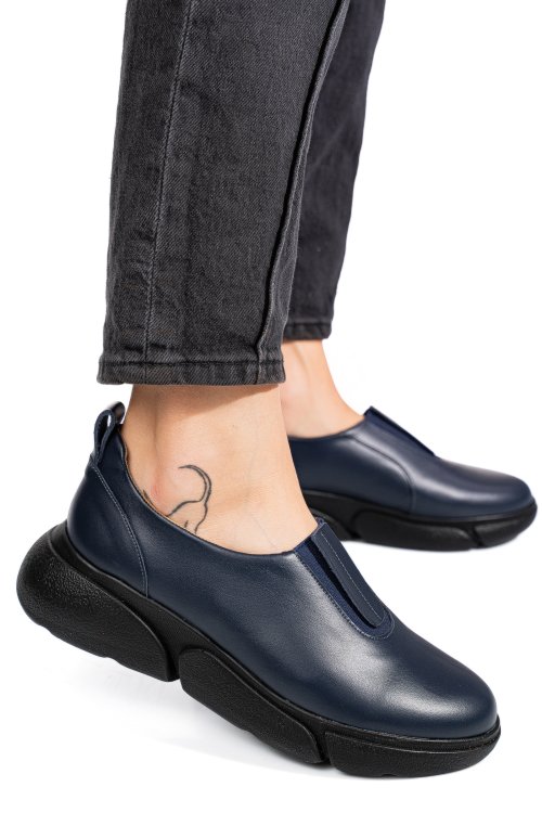 Kék természetes bőr női lapos cipők 2s7h002l