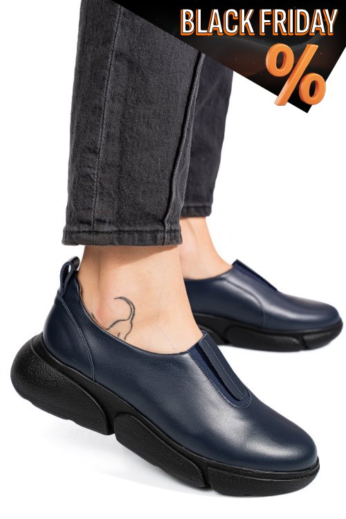 Kék természetes bőr női lapos cipők 2s7h002l