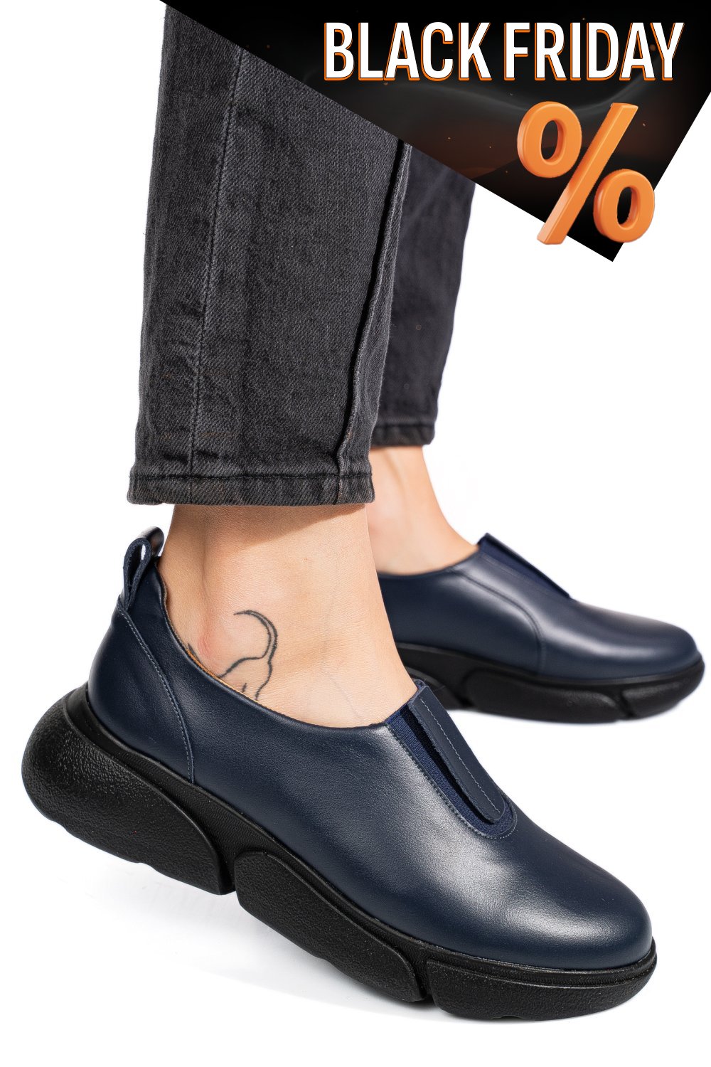 Kék természetes bőr női lapos cipők 2s7h002l