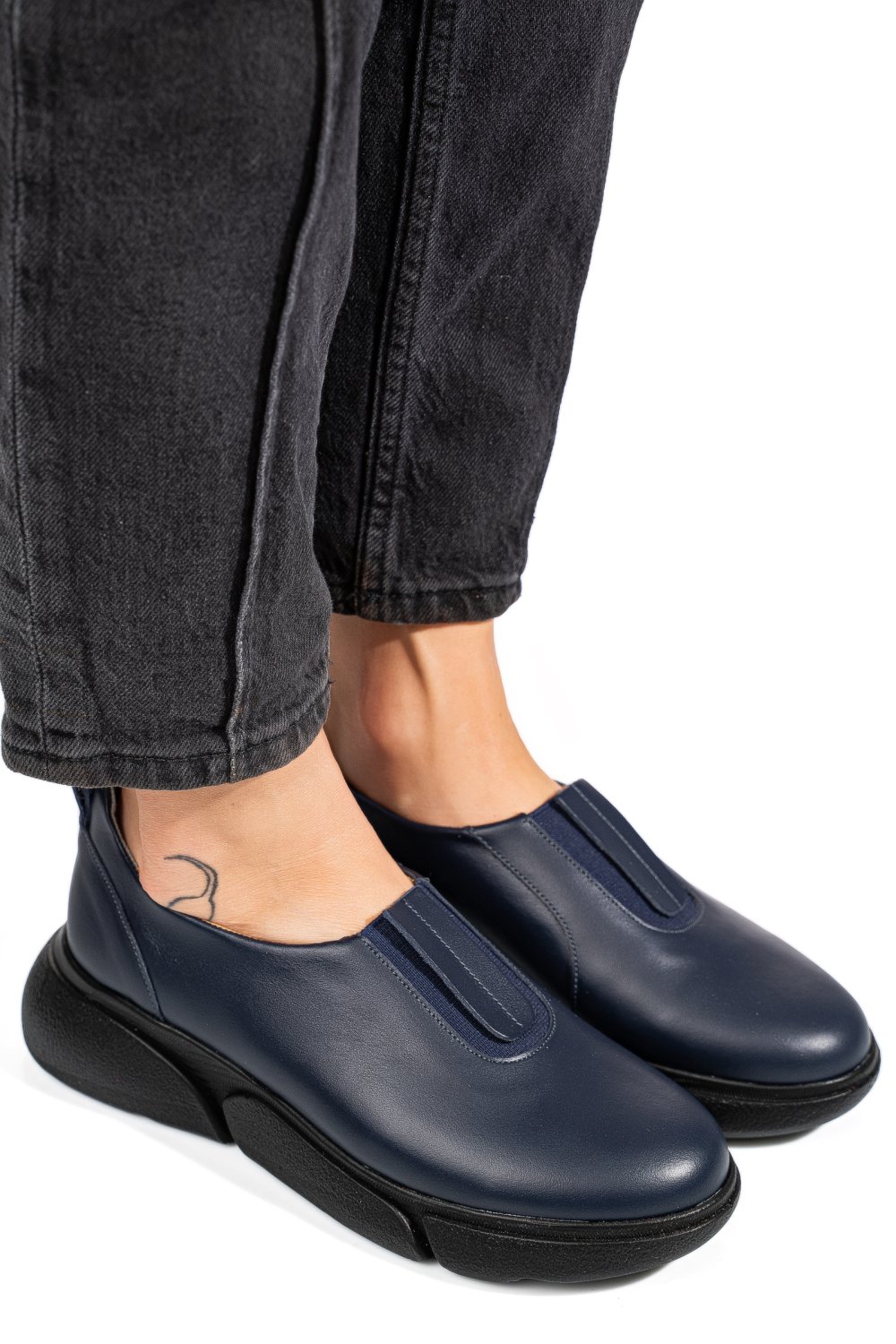 Kék természetes bőr női lapos cipők 2s7h002l