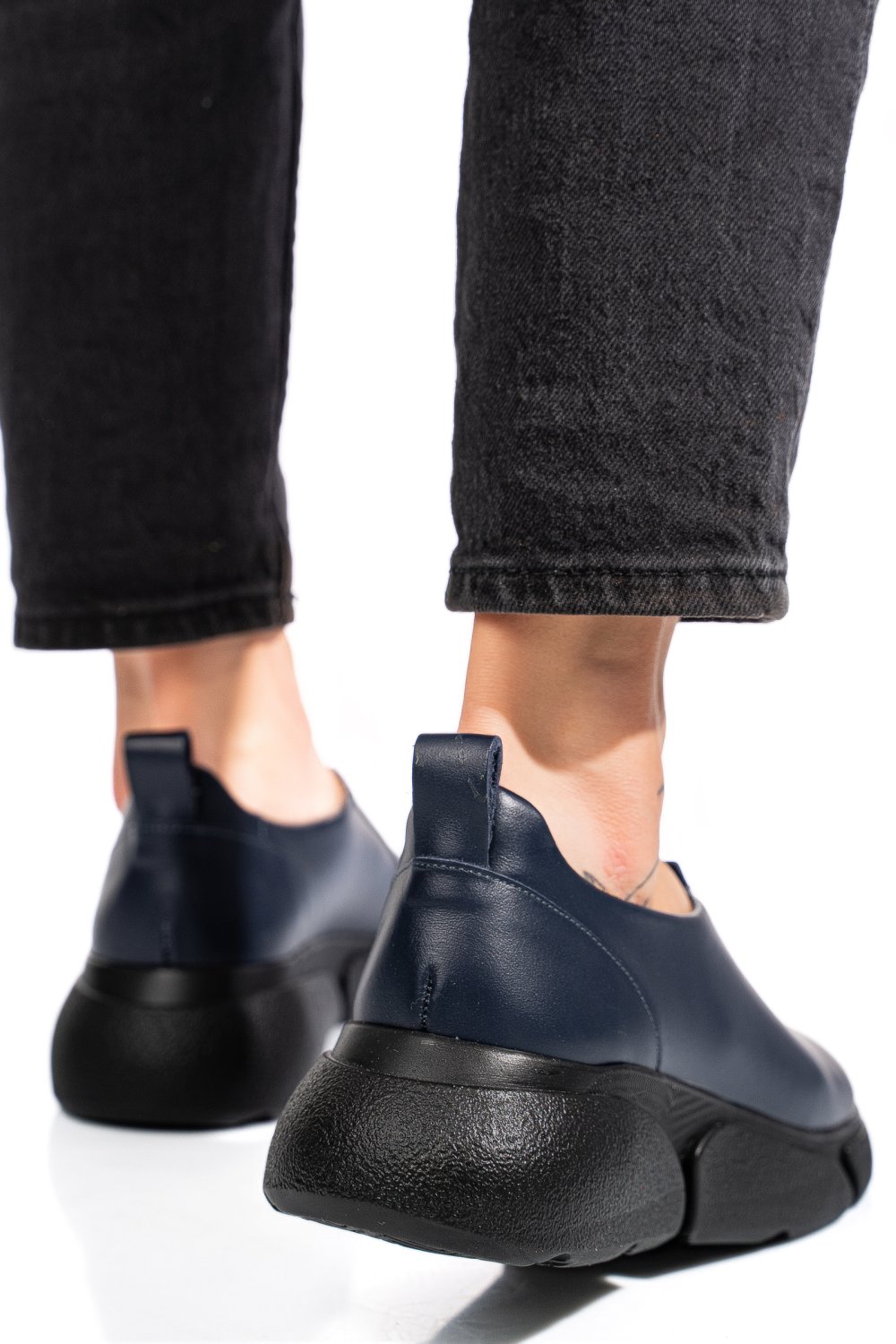 Kék természetes bőr női lapos cipők 2s7h002l