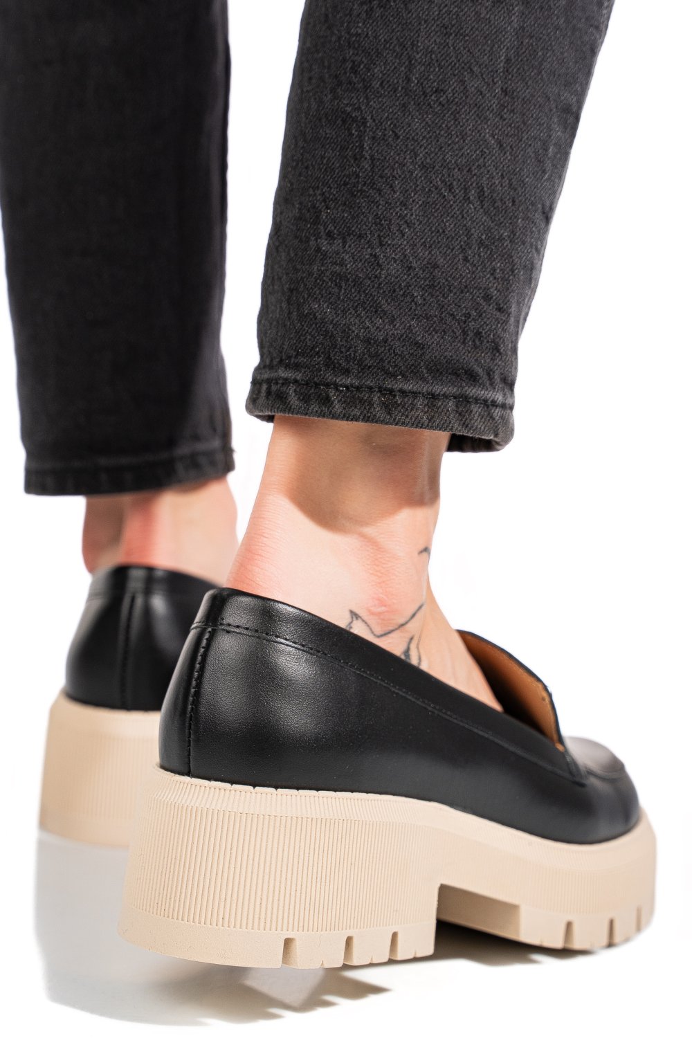 Fekete természetes bőr női lapos cipők 2s7h22