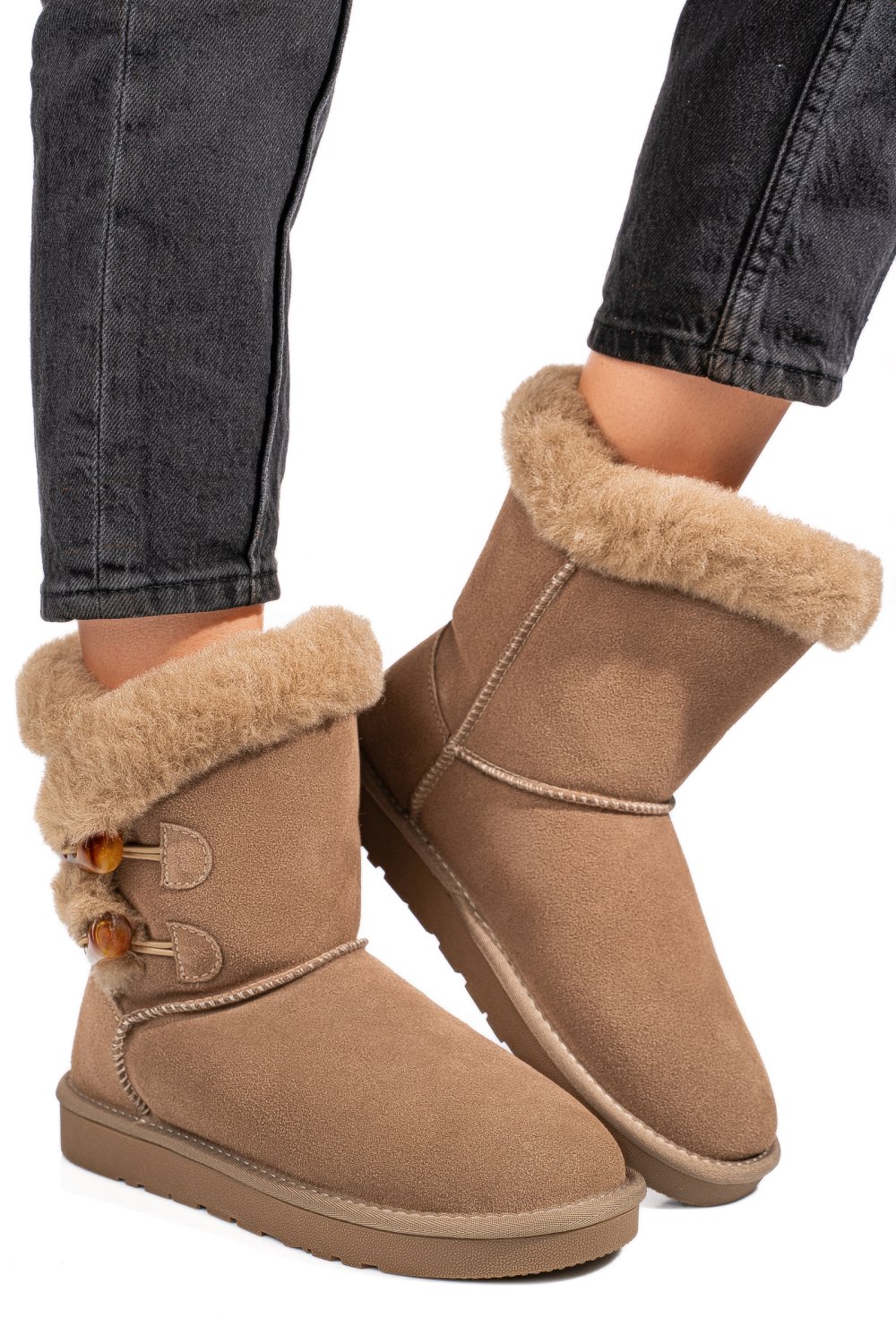 Bézs fordított bőr csizma 1s7h229