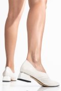 Fehér természetes bőr magassarkú cipők 1s7h220amg