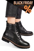 Fekete természetes bőr bakancs 8s7h589