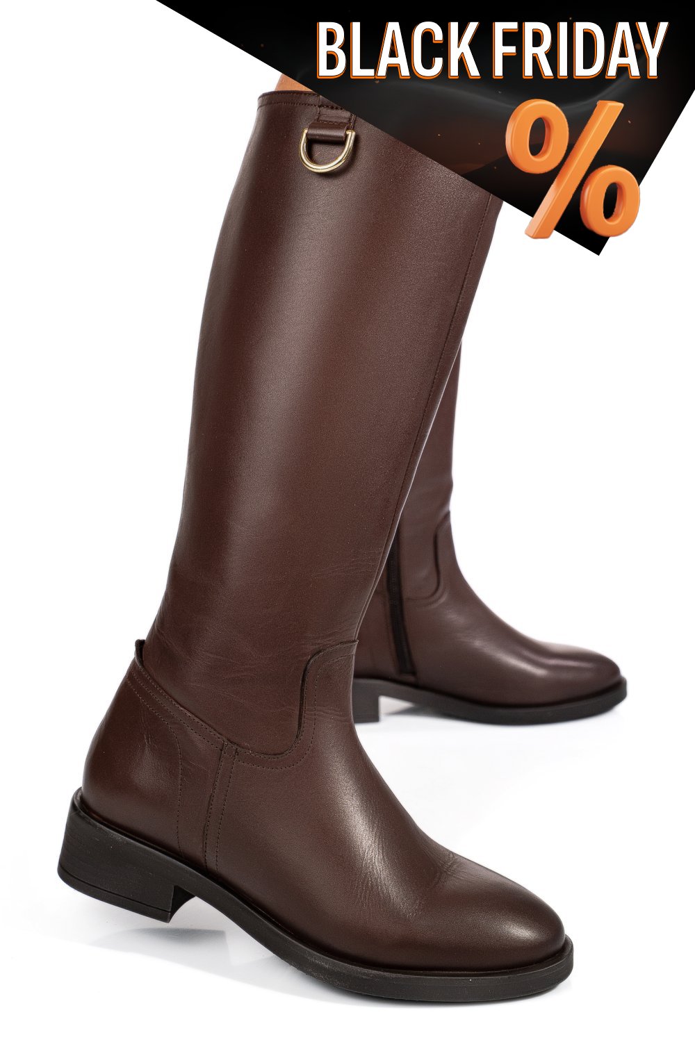 Barna természetes bőr csizma 7s7h717