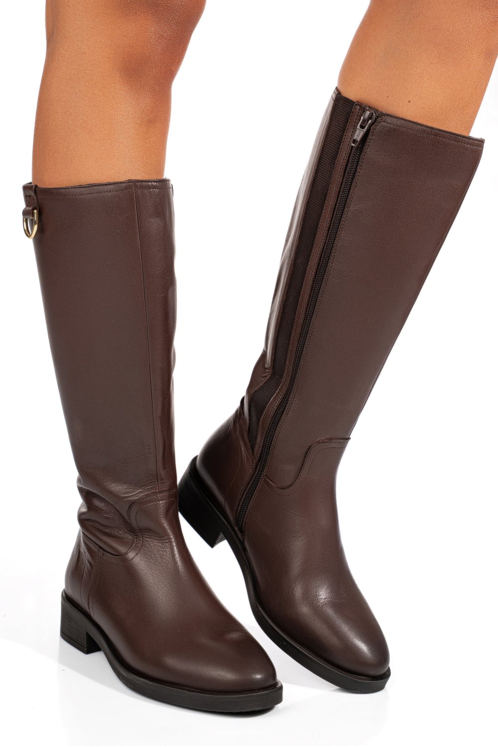 Barna természetes bőr csizma 7s7h717