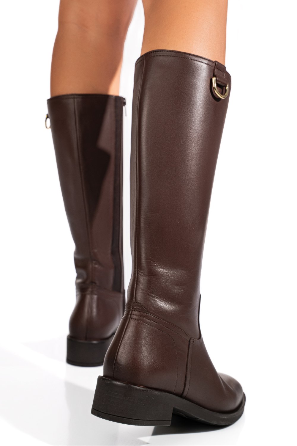 Barna természetes bőr csizma 7s7h717