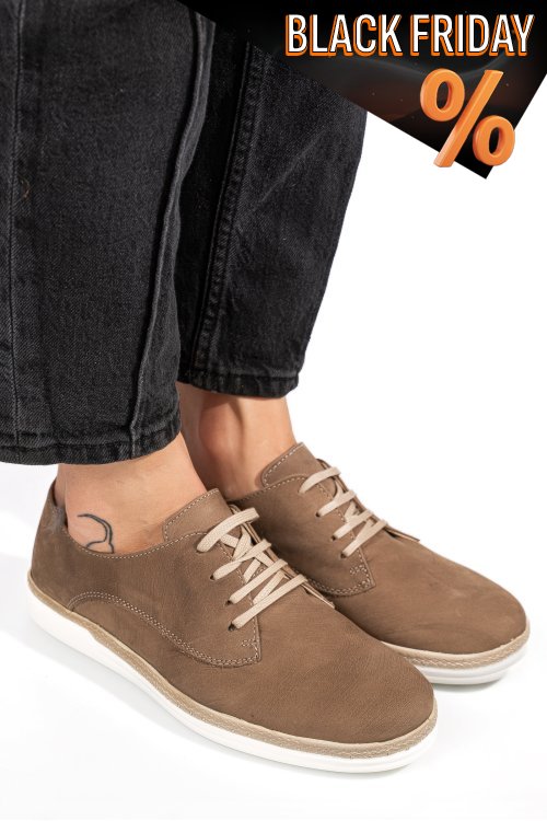 Barna fordított bőr női lapos cipők 3s7h15