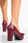 Bordó természetes bőr magassarkú cipők 5s7h010