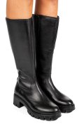 Fekete természetes bőr csizma bs7hb08-4204