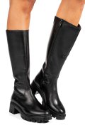 Fekete természetes bőr csizma bs7hb08-4204