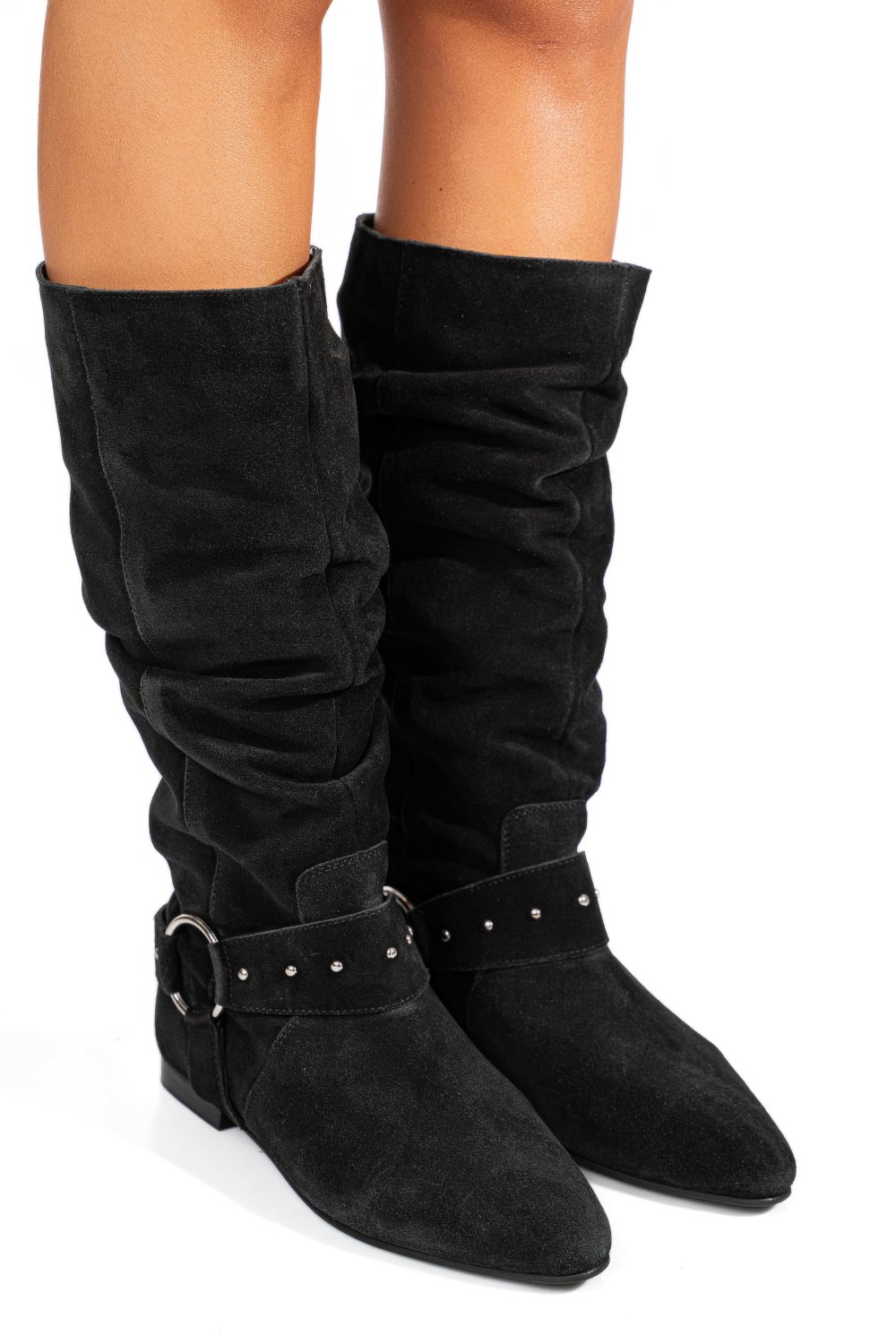 Fekete természetes bőr csizma 9s7h377