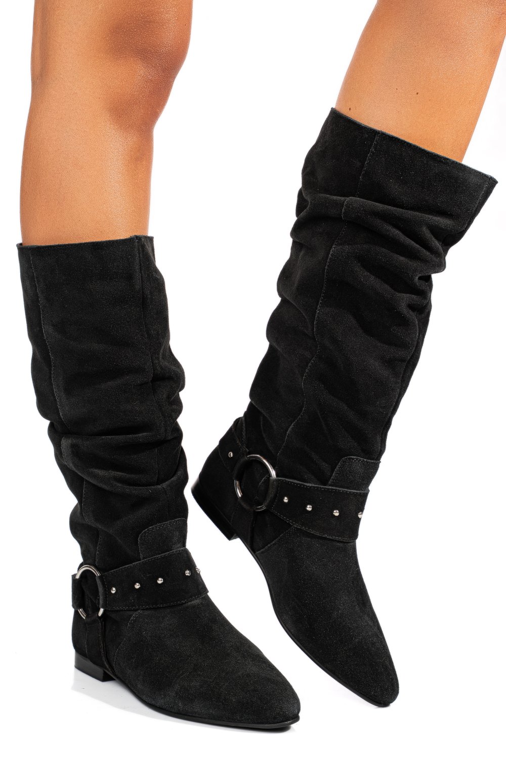 Fekete természetes bőr csizma 9s7h377