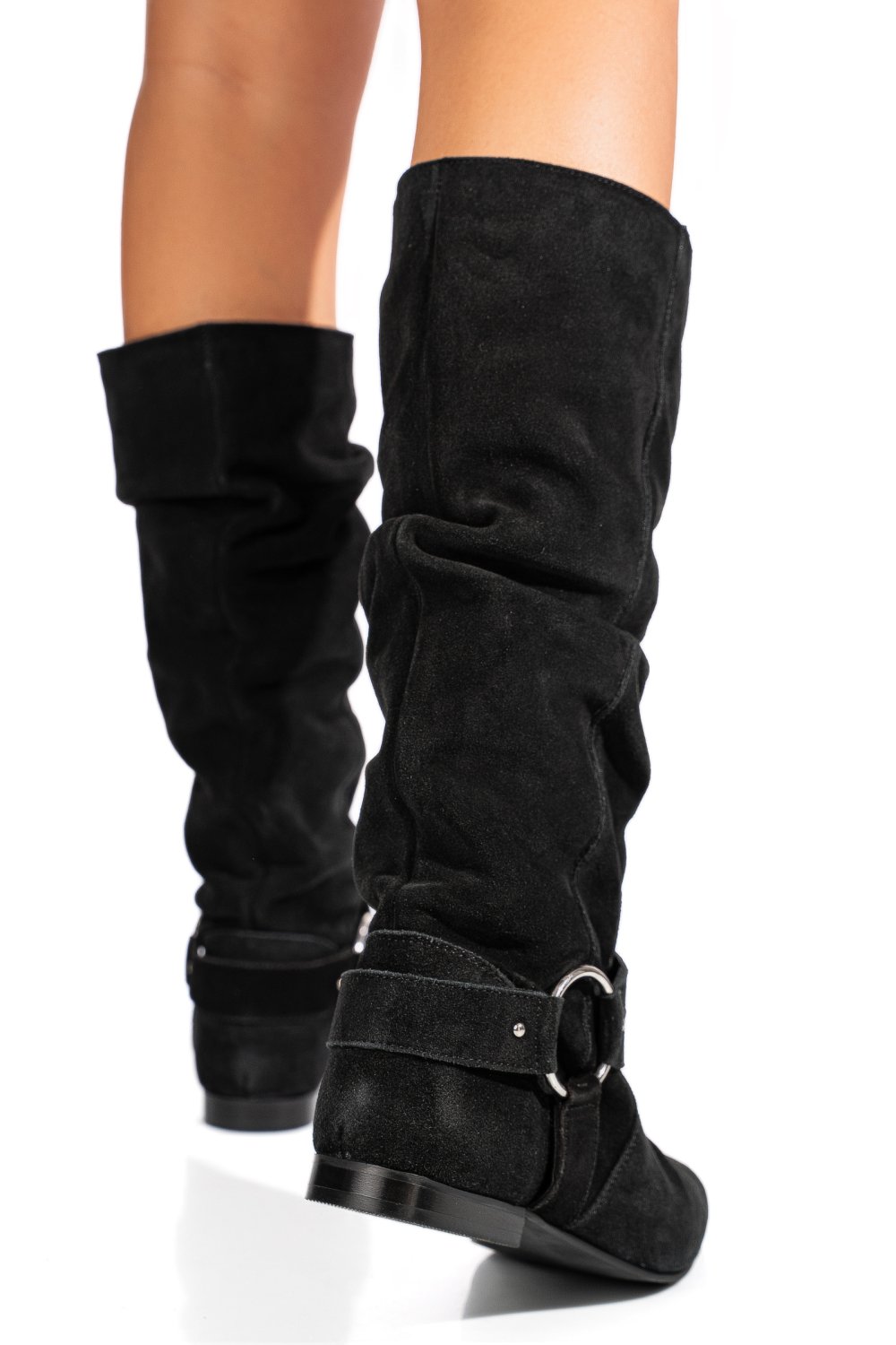 Fekete természetes bőr csizma 9s7h377