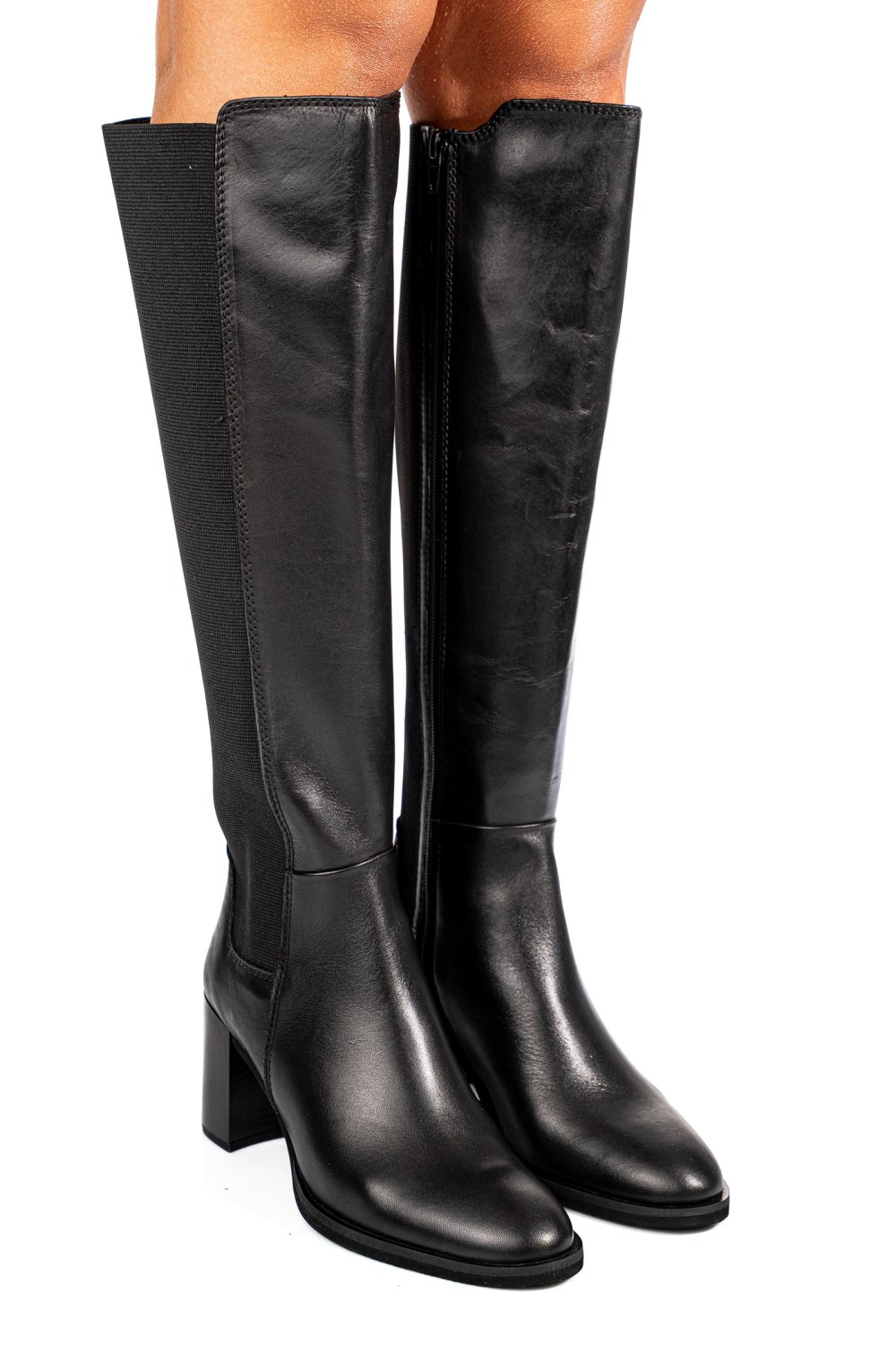 Fekete természetes bőr csizma 1s7h3229