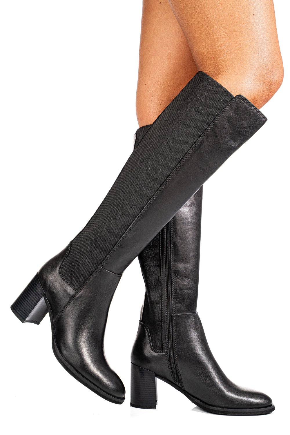 Fekete természetes bőr csizma 1s7h3229