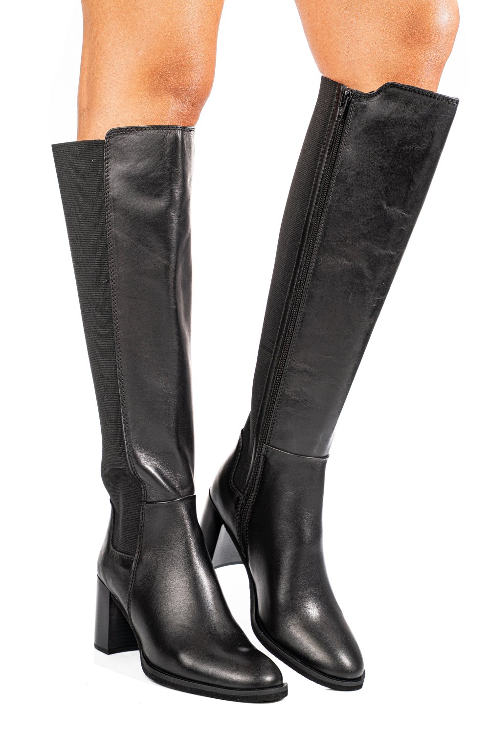 Fekete természetes bőr csizma 1s7h3229