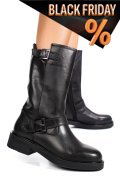 Fekete természetes bőr csizma 1s7h3137