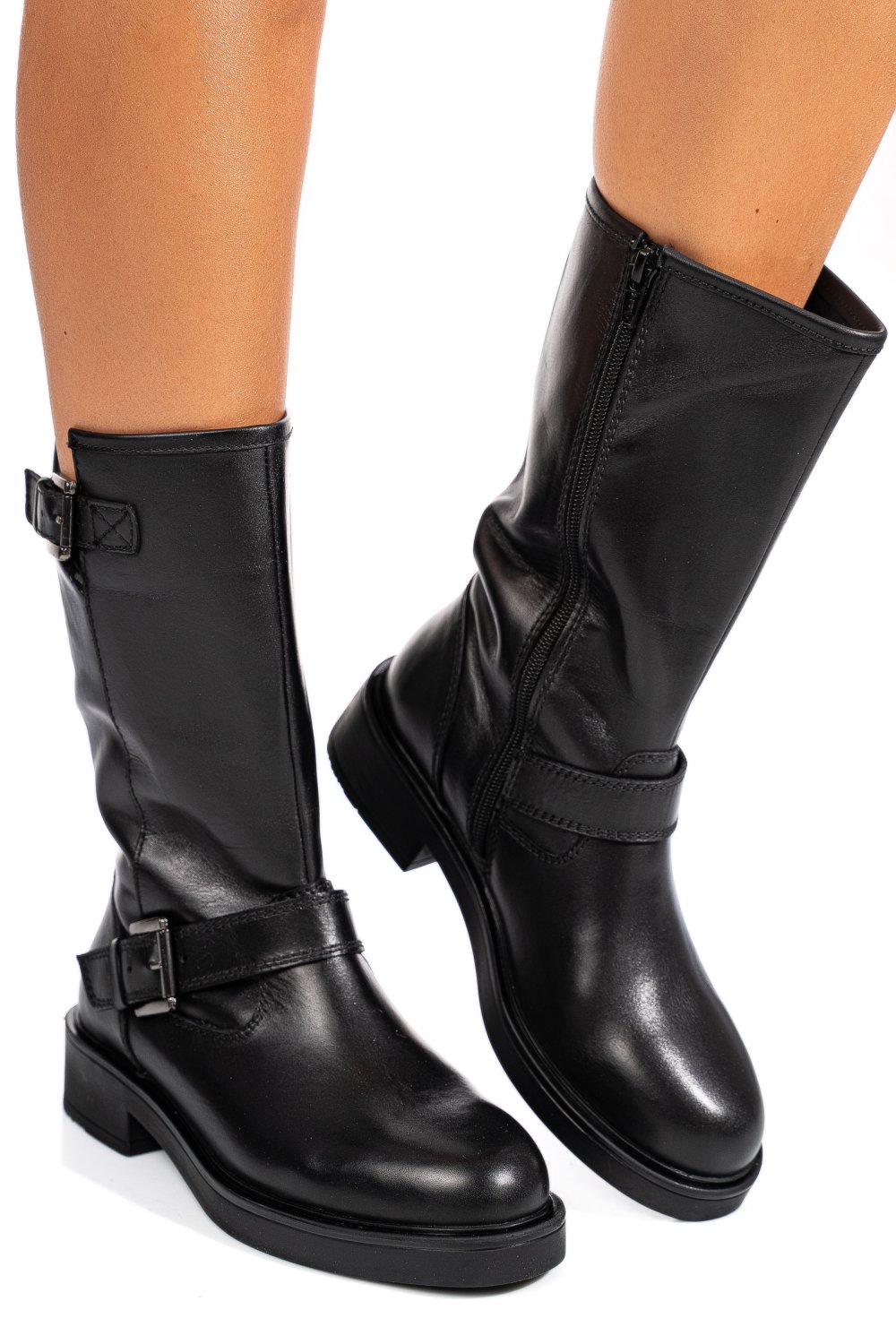 Fekete természetes bőr csizma 1s7h3137