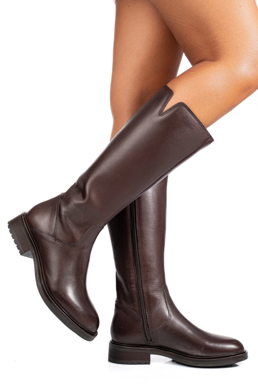 Barna természetes bőr csizma ws7hh66h11