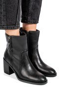 Fekete természetes bőr bokacsizma ss7hn5001