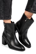 Fekete természetes bőr bokacsizma ss7hn5001