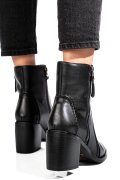 Fekete természetes bőr bokacsizma ss7hn5001