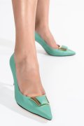 Zöld természetes bőr magassarkú cipők 1s7h706