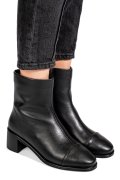 Fekete természetes bőr bokacsizma ss7hn5016