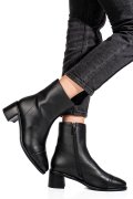Fekete természetes bőr bokacsizma ss7hn5016