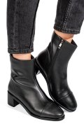 Fekete természetes bőr bokacsizma ss7hn5016