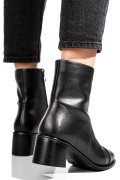 Fekete természetes bőr bokacsizma ss7hn5016