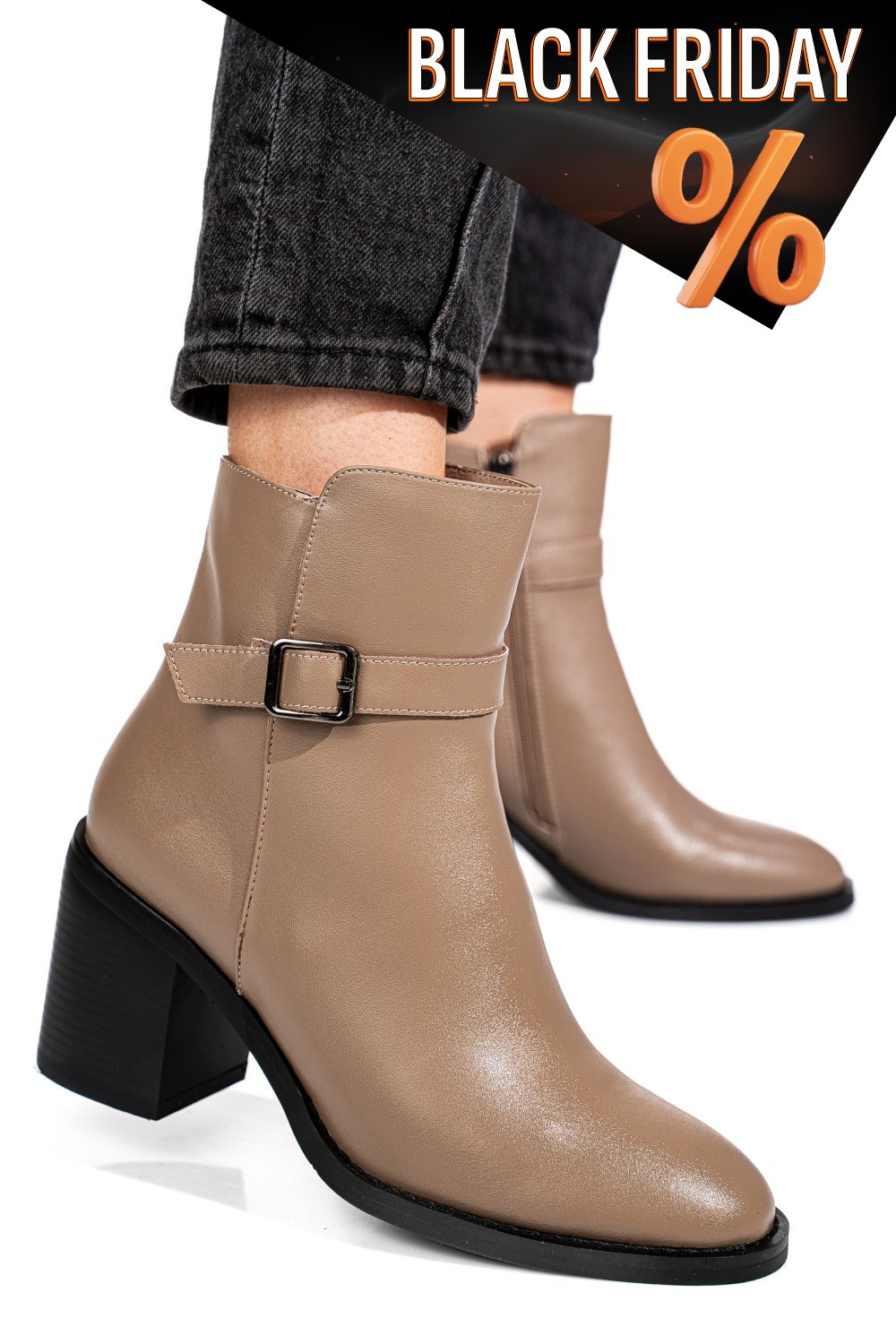 Khaki természetes bőr bokacsizma ss7hn5002