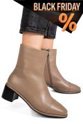 Khaki természetes bőr bokacsizma ss7hn5016