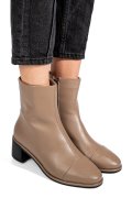 Khaki természetes bőr bokacsizma ss7hn5016