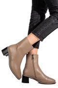 Khaki természetes bőr bokacsizma ss7hn5016