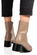Khaki természetes bőr bokacsizma ss7hn5016